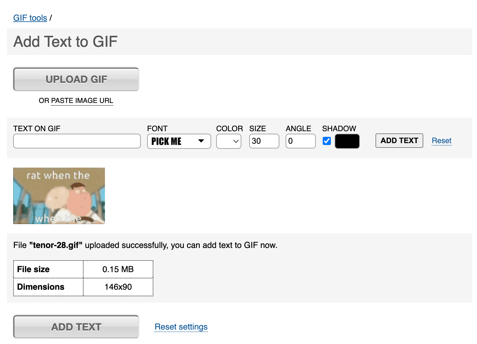 add text to gif using gifgifs