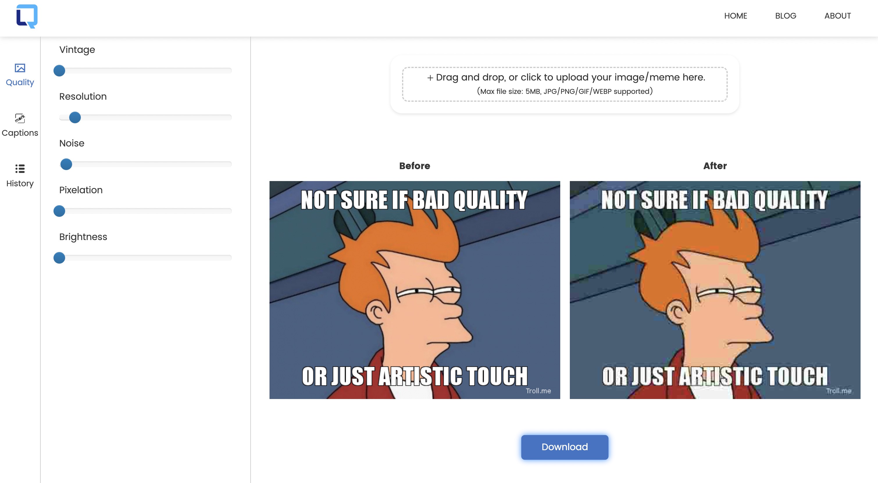 Make Image Quality Worse Improve Image Quality Online XZYK